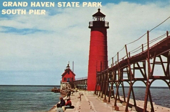 Grand Haven State Park - Old Postcard (newer photo)